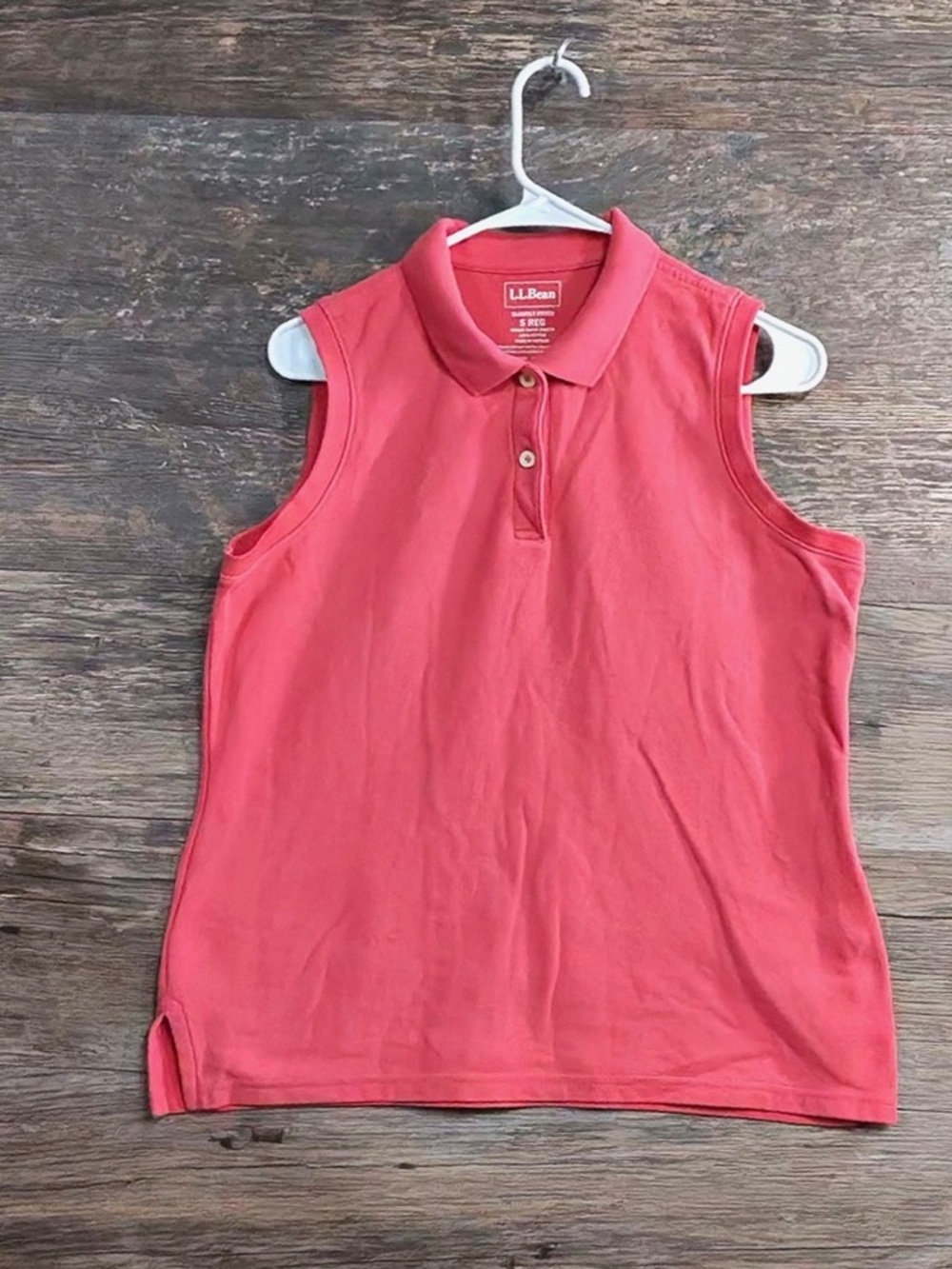 L.L. Bean Sleeveless Polo Top - Coral
